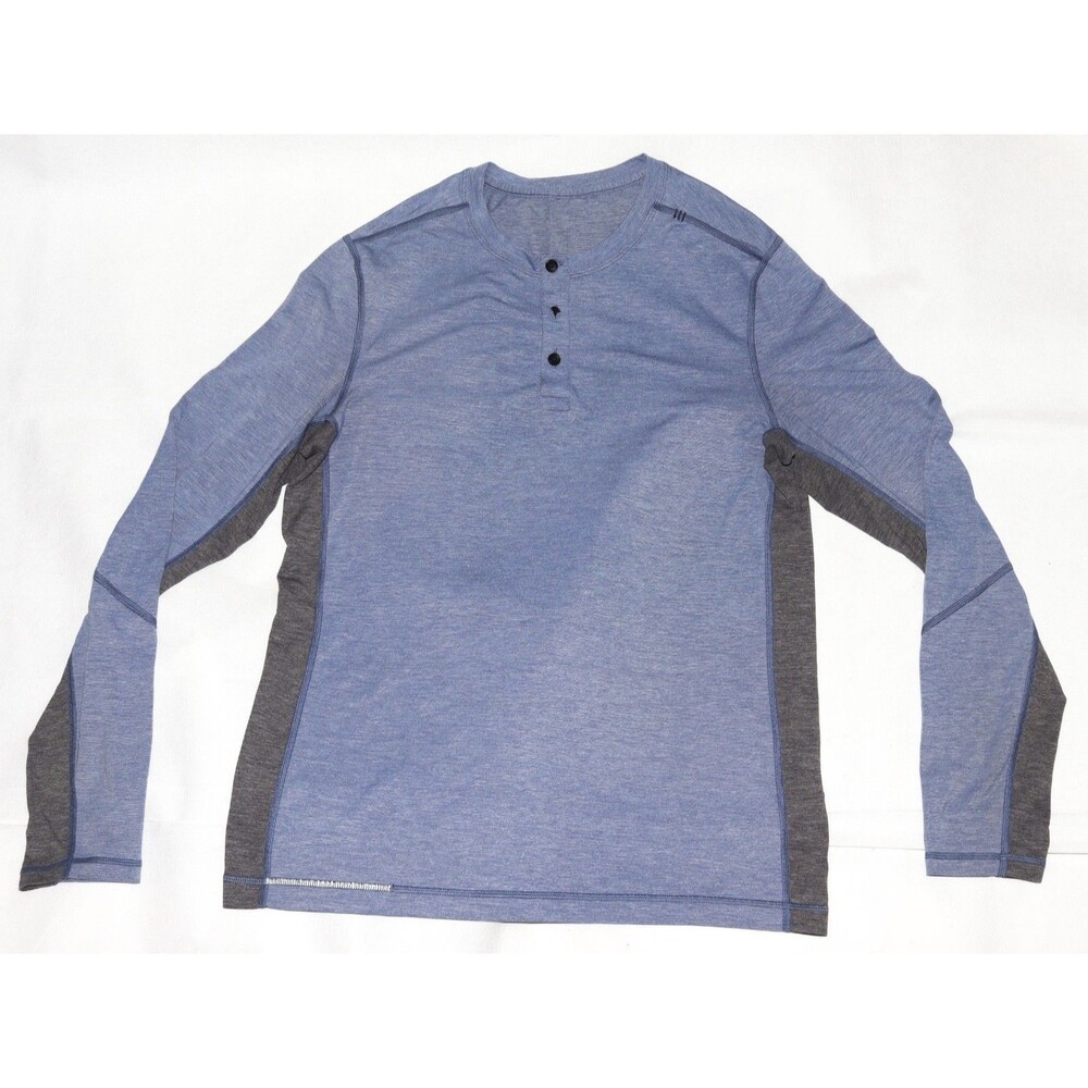 Lululemon Men's Performance Long Sleeve Active Henley Shirt Size Large‎